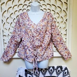 Corseted Front Floral Blouse by Shein Curve Size 0XL